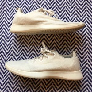 Allbirds wool runners, white & cream, women’s 8